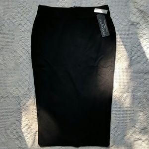 NWT Black Pencil Skirt with Silver Zipper Detail